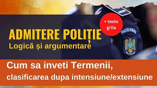 Admitere politie, Logica si argumentare. Cum sa invat clasificarea termenilor