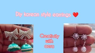 diy beautiful earings ❤️ | easy trick to make earings | creativity with aera |