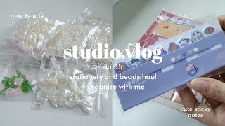 stationery and beads haul + organize with me 💌🧸 | studio vlog 35