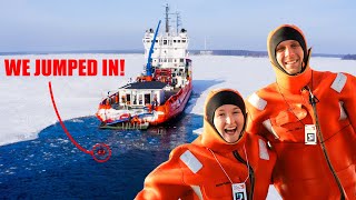 WE SURVIVED SWIMMING IN THE ARCTIC OCEAN | IceBreaker Ship, Sweden