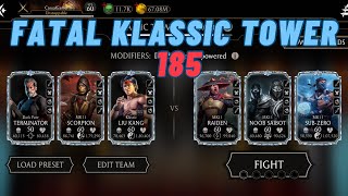 Fatal Klassic Tower 185 | Most difficult fatal battle designed ever in MK Mobile !!!