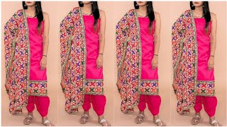 Phulkari Dupatta With Plain Suit Designs Ideas/Plain Suits With Phulkari Dupatta ||TREND SPOTTER❤💯❤