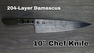 Making a 10" Damascus Tactical Chef Knife #knifemaking #bladesmith