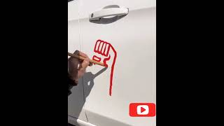 Drawing on Car Door#shorts #shortvideo #shortsvideo #best#top#love#cars#drawing#art#door