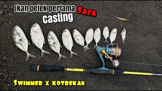 Mancing casting di muara ikan petek/ baby Giant travely muara Pandansimo #casting