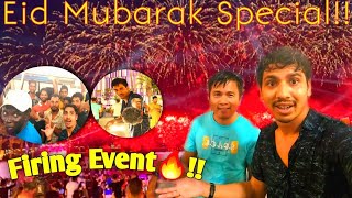 Eid Mubarak Special\\ Firing Event\\ Lusail qatar fire works event\\ people very crowded\\2023...