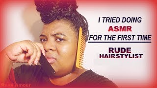 [ASMR] Rude Hairstylist(Hair Combing, Haircutting) [Funny Skit]