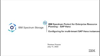 IBM Spectrum Protect for ERP SAP Hana multi-tenant setup – Demo