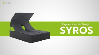 Doppelsonnenliege Syros - mit Sonnendach & Auflagen