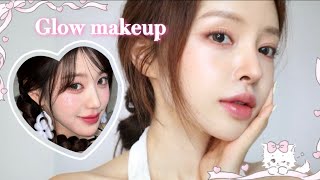 일본어로 GRWM 도전,, 노파운데이션 🌱여름 물광 복숭아 메이크업 🍑( 톤업 선크림 추천🦋)