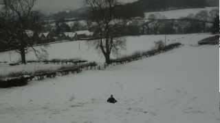 Sam Sledging for the first time.