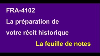 FRA-4102 Comment créer une feuille de notes