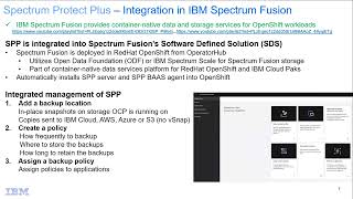 IBM Spectrum Protect Plus integration in IBM Spectrum Fusion - Demo