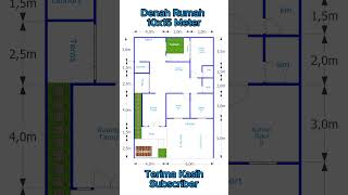 Denah Rumah 10x15 Meter  #shorts  #denahrumah  #design  #rumah