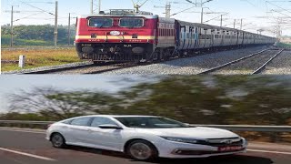 express vs car race train vs car race train vs Honda Civic race to.125.km.hr