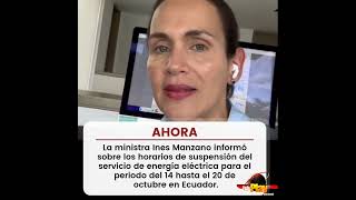 🔺️#Ahora - #Ecuador🇪🇨 ▶️ Horarios de suspensión de energía eléctrica para el 14 hasta 20 de octubre.