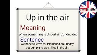 up in the air/meaning, sentences/English Vocabulary/phrases/spoken English/English tutorial #2023