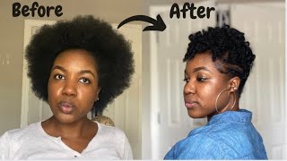 Perm Rod Braidless Crochet Natural Hair Look | Faux Short Haircut on Natural Hair