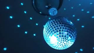 using every one of my lights, the new disco ball pin spotlight, the new crosley record player