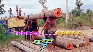 Cara Mengangkat Kayu Besar Secara Manual