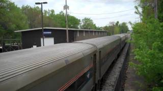 Amtrak 25 Leading the 303 Train Through Lockport