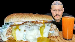 #543 ASMR COMENDO LANCHE GIGANTE SUCULENTO COM MUITO QUEIJO.