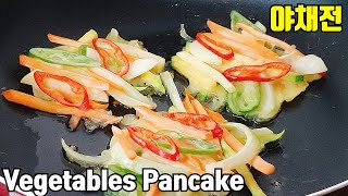 Sub)감자야채전 만들기::부침개 바삭하게 맛있게 만드는법~ Vegetable Pancake