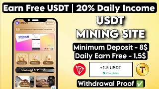 New Usdt Earning Site Usd Mining Site 2024 Best Investment Usdt Earning Website