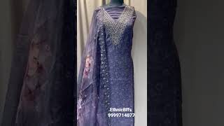 Organza Suit Fabrics|Dress Material|Cutdana|Handwork|EthnicBffs|Designer|Fashion|Ethnic 9999714077