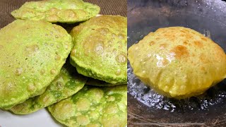 ಮಸಾಲಾ ಪಾಲಕ ಪುರಿ ಮಾಡುವ ವಿಧಾನ ಗೋಧಿ ಹಿಟ್ಟಿನಿಂದ। How To Make Pluffy Palak Puri Spinch Puri Without Maida