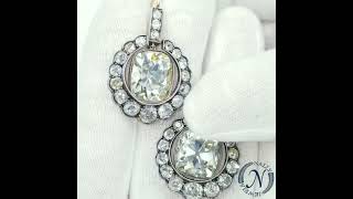 Victorian 31.17ct Old Cushion Cut Diamond Earrings