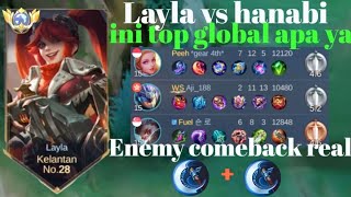 LAYLA VS HANABI❗BUILD ONE SHOT ENEMY DELETE! ENEMY COMEBACK REAL | build top 1 global Layla