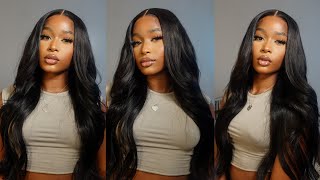 Install & Style This Jet Black CLOSURE Unit with me | Yolissa Hair