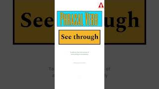 #34 "See Through" | Phrasal Verb | Meaning | Examples | Tricks | Ashwin Sir #seethrough #see_through