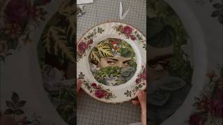 Collage art on a vintage plate diy project