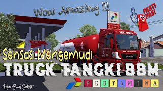 Wow Amazing !!! Sensasi Mengemudi Truck Tangki BBM Pertamina (setting dahulu kualitas HD video)