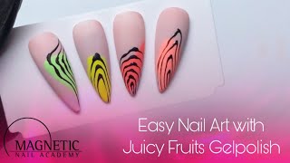 Easy Nail Art with Juicy Fruits Gelpolish Collection and Black Liner Gel