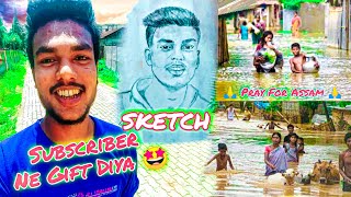 Subscriber gifted me an Sketch 🤩 | PRAY FOR ASSAM 🙏 | Assam flood | Neel Akash Vlogs