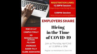 Hiring in the Time of COVID-19: 12:30pm Session