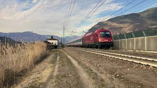 TRENI IN TRANSITO A LAIVES IN 4K. #brennerbahn #ferroviadelbrennero #vectron #taurus #trenomerci