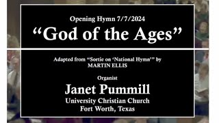 Martin Ellis: Sortie on National Hymn (Adapted and played by Janet Pummill, UCC, Ft. Worth)