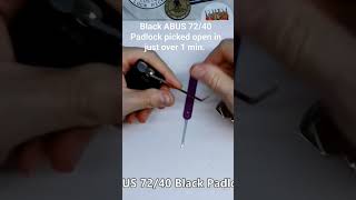 Black ABUS 72/40 Padlock picked open in just over 1 min.