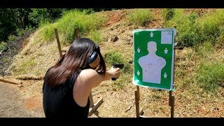 Vietnamese Girl Shooting Guns for the First Time Outdoor [GAFASTA Outdoor Shooting Range]