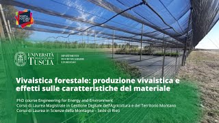 🖥️ WEBINAR | VIVAISTICA FORESTALE (PARTE II)