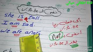 شرح مبسط لتعليم اللغة الانجليزيه نفي و استفهام v to be درس منزلي كورس كي جي learn english for kids