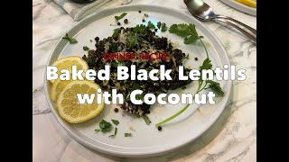 Baked Black Lentils with Coconut & Cilantro