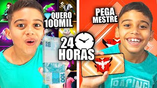 24 HORAS DIZENDO SIM PRA TUDO QUE MEU IRMÃOZINHO PEDIR NO FREE FIRE!