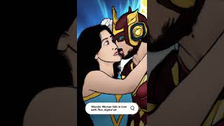 Asking AI for digital art of Wonder Woman falling in love with Thor. #ai #art #short