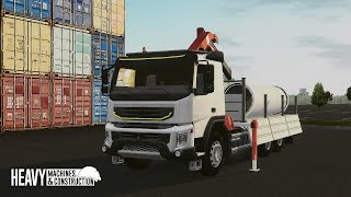 pipe repair with flatbed crane - heavy machine & construction #mobilegameplay