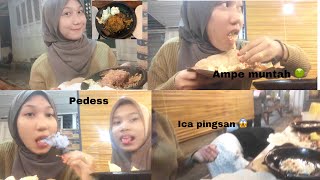 Review ayam pedes (ampe asam lambung😱)#asmr #mukbang